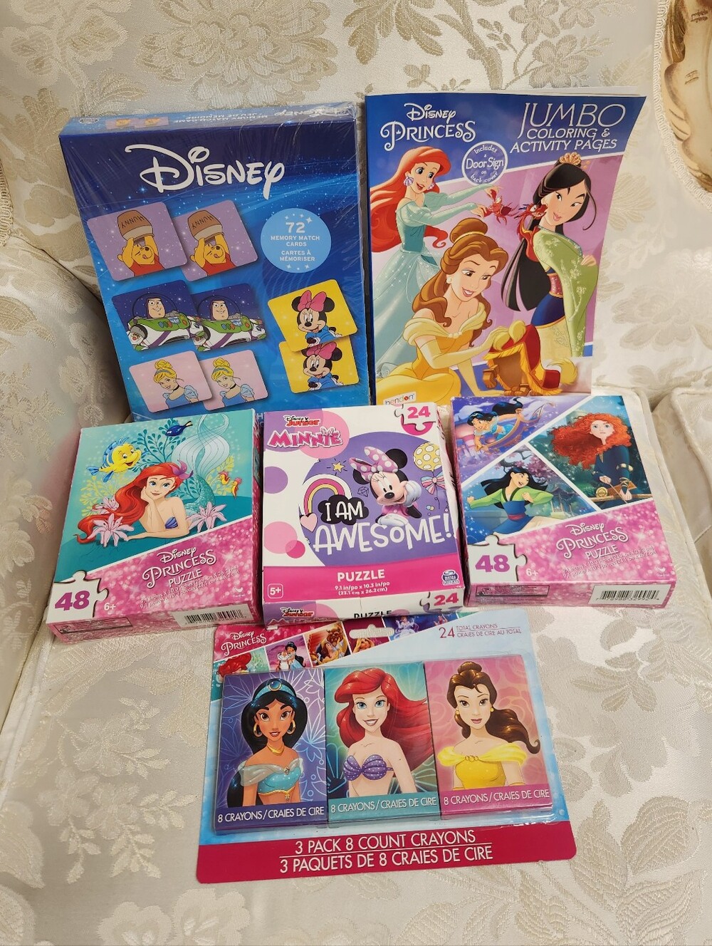 Disney Activity Bundle, Puzzles, Coloring Book, Memory Match Game, Crayons
